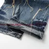 Herrbyxor handgjorda skadade vävda tvättade krusningar löst raka ben jeans high street män kvinnor tight trend