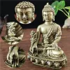 Sculptures Bronze Color Medicine Buddha Statue With Necklace Ornament Resin Feng Shui Buddha Sculpture Home Offic Garden Decoration Gift