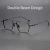 Zonnebrillen frames xbora 2024 dubbele brug grote gezicht eyelasses frame mannen en vrouwen optisch recept pure titanium glazen ontmoet