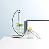 Vases créatives en verre suspendu vase de plante fleurie transparente support de casser