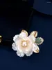 Brooches Violet Genuine Lichen Brooch Mother-of-pearl Peony Corsage High-grade Temperament Pin Holiday Gifts