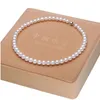 Vit nära Round Pearl Necklace 8-9mm Natural Freshwater Pearl Jewelry for Women Classic Engagement Gift 240422