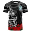 T-shirt maschile Warrior ANZAC 2023 Fern Camuflage Poppy Miscelati Maglie con stampa 3D Top-shirt Top Short Short Short Short Casual J240506
