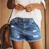 Short féminin denim d'été pour femmes hautes taies minces jeans de style brisé