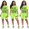 GROOTSWEATSUS Letter Crew Neck T -ShirtShorts 2 -delige set bodycon tee top pantak tracksuit zomer casual kleding sportkleding o8015229