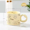 Tasses belles tasses de vache dessin animé tasse de café en céramique tasses thermiques pour le thé cadeaux personnalisés de Noël