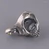 Cluster anneaux Bocai Solid S925 Silver Jewelry Retro Skull 2024 Mode TRENDY Little Mouse Woman Ring