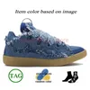 Partihandel Låg OG Original Extraordinär designer Curb Shoes Luxury Calfskin Rubber Nappa Hightops Trainers Platform Leather Suede Flat Denim Blue Silver Sneakers