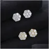 Stullo ha superato Diamond Test Men Women D Colore M Orecchini Moissanite 925 Sterling Sier Sier Gold Bling Blings Blings Bel Regale Drop Delivery Ebreo Otali