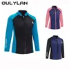 Frauen Badebekleidung OURLYLAN 2mm Neoprenanzug Split Long Sleeve Warm Top Jacket Wasser Sport Schnorcheln Schwimmen Surfing Diving Ladies