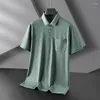 Men's Polos Plus Size 7XL 8XL Summer High Elasticity Polo Shirts Luxury Allover Printed Short Sleeve Solid Color Casual Male T-shirts