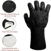 Gants BBQ Grill Gants résistance à haute température Cuisine Microwave Four Mitts 500 Gants de barbecue anti-feu de foyer à 800 degrés