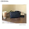 Bag CEZIRA Brand Design PU Vegan Leather Crossbody Bags For Women Luxury Handmade Woven Shoulder Handbags Ladies Casual Small Purses