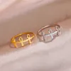 結婚指輪Skyrim Amulet Egypt Ankh Cross Ringステンレススチールフィンガーリングレトロエジプトのエジプトの鍵