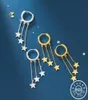 Hoop Huggie 925 Sterling Silver Small Star Tassel Tipo Orecchini a colori in oro a pendente Orecchini rotondi Orecchi di gioielli preziosi per 8779822