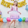 女の子のドレスジャンプメートルマーメイドポリエステルホットセラーガールズプリンセスドレス秋の誕生日パーティーチュチュキッズ長袖クリスマスコスメル2405