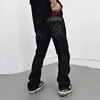 Sterrenletter Borduurwerk y2k streetwear baggy jeans broek voor mannen kleding recht luxe katoen lange broek pantalon homme 240426