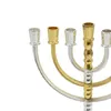 Ljushållare Hanukkah Menorah Candelabra Desktop Traditionell rund bashållare för mantel vardagsrum med eldstadsjubileumsdekor