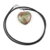 Colliers pendentifs 25x25 mm en forme de coeur Naturel Unakite Stone Perles pour femme cadeau en gros!