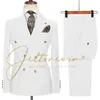 Moda Tasarım Erkekleri İş Kostümü Homme Gelinlik Damat Tuxedo Terno İnce Fit Prom Çift Kelime Breated Blazer 240429