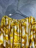 Blouses pour femmes Dldenghan Summer Silk Tops Slash Neck Lantern Sleeve Beach Style Vacation Designer Fashion
