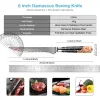 Uitrustingsmes 6 inch VG-10 Damascus staal Japans filet mes pro snijmes voor vlees, vis, debone zwarte hars gestabiliseerd hout