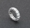 New Zirconia Cuban 1Row Circle Ring Micro Pave CZ Copper Jewelry Gold and Silver Tennis Rings7343095