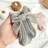Kinder Socken Herbst Baby Säuglingssocken Dicke gestrickte Mädchen Knöchelsocken große Bögen warmes Baumwollkinder Socken Kleinkinder Stiefel Socken 0-5 Jahre