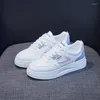 Scarpe casual Spring Women Leather White Strip Strip Skateboard Girl Student Sneakers Vulcanized