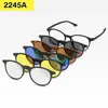 6 In 1 Custom Men Women Optische magnetische zonnebril Clip Magneet Clip op zonnebrillen Clip op zonnebrillen frame 240418