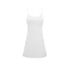 Lauicay Yoga Thin Strap Dress Tennis Tank Tops med bröstkudde Hög elastisk smal passformad sportklänning