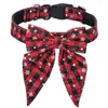 Cotton Christmas Snowflake Bow Dog Collars Valp Pet Accessories Collar för små stora hundar 240508