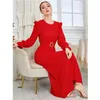 Roupas étnicas Moda elegante Mulheres maxi vestido de festa vermelha de noite dubai abaya peru kaftan eid djellaba islam jalabiya saudi árabe