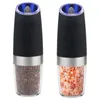 Electric Salt and Pepper Grinders Stainless Steel Automatic Gravity Herb Spice Kitchen Gadget Sets 240508