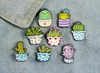 Cute Cartoon Student Cactus Brooches Alloy Oil Drop Enamel Pin Unisex Potting Badge Brooch Fashion Accessories Wholesale5763351