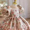 Taufkleider 2023 spanisches Mädchen Royal Dress Childrens Geburtstag Baptist Elegante Blumenfrosch Boutique Party Weste Q240507
