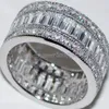 Choucong Full Princess Cut Stone Diamond 10kt Or d'or blanc rempli de fiançailles Bandon de mariage Set SZ 5-11 Cadeau 258y