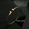 designer bracelets Pulsera Mujer New Quality Classic Fashion Women Jewelry Stainless Steel Open Cuff Double Bangle Bracelet Silver Rose Gold For Gift