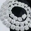 10 mm/12 mm aangepaste maat rock-candy tennis hiphop ketting 6mm 5,5 mm VVS Moissanite Chain met sier voor mannen