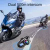 Mobiele telefoon oortelefoons 1/2 Q58 MAX MOTORCYCLE INTERCOM HELME BLUETOOTH Oortelefoons LCD Display 2 Rider 500m Intercom Music Deling with Flash J240508