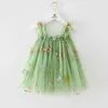 Meisjesjurken zomer zoete bloem geborduurde babymeisje jurk hoogwaardige gaas hanger babymeisje kleding verjaardag prinses schattig baby jurk240508