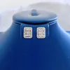 Stud Earrings S925 Silver Ear T-Square Full Sky Star Zircon Inlaid European And American Fashion Versatile Boutique Jewelry For Women