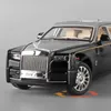 Diecast Model Cars 1 24 Rolls Royce Phantom Alloy Car Model Die Cast Metal Toy Luxury Car Model with Star Top Sound and Light Childrens Giftl2405