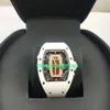RM Luxury Watches Mechanical Watch Mills Women's Watch Series RM037 White Ceramic Red Lip Women's Watch Luxury Watch STLJ