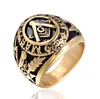 College Style GOLD Plated Stainless Steel mason Ring Masonic Rings mason039s Jewelry for Masonry Member Masonary8425463