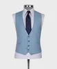 Trajes para hombres Blazer Set traje de traje masculino de cielo azul Slim