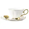 Coffee Cup Bone China Porselein Set Noord -Europa Style Cups Saucers Butterfly Ornamenten Ceramic Drinkware 240430