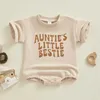 Rompers ciocia małe bestie ubrania niemowlęta niemowlęcia chłopiec z krótkim rękawem ponadgabarytowy bluza Romper Summer Tshirt Romper Bodysuit strój H240508