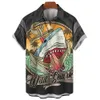 Camicie casual maschile New Men Maglietta per camicetta hawaiana 3D Abbigliamento ad armi da stampa animale da uomo camicie da uomo corta slve sltwear camicia top top top240507