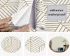 Haohome Hexágono Contato Papel Removível Peel e Stick Wallpaper Filme Auto -adesivo Para a sala da sala Decoração de parede de quarto30296571451750